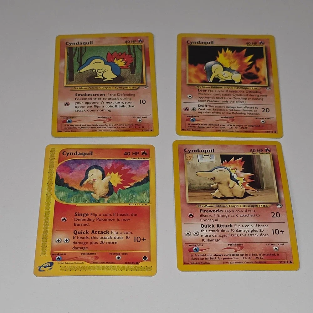 Pokemon Cyndaquil Card Lot 4 Vintage Neo Destiny Genesis Expedition e-Reader